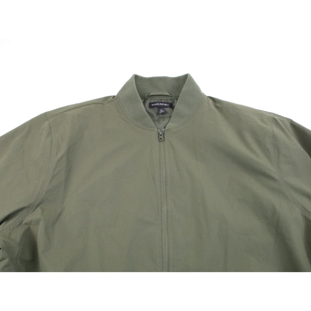 Banana Republic Bomber Jacket Mens 2XL Olive Green Full Zip Lightweight Utility